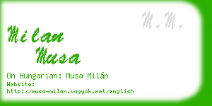 milan musa business card